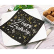 Picture of HAPPY BIRTHDAY BLACK & GOLD PAPER NAPKINS 33X33CM 20 PACK